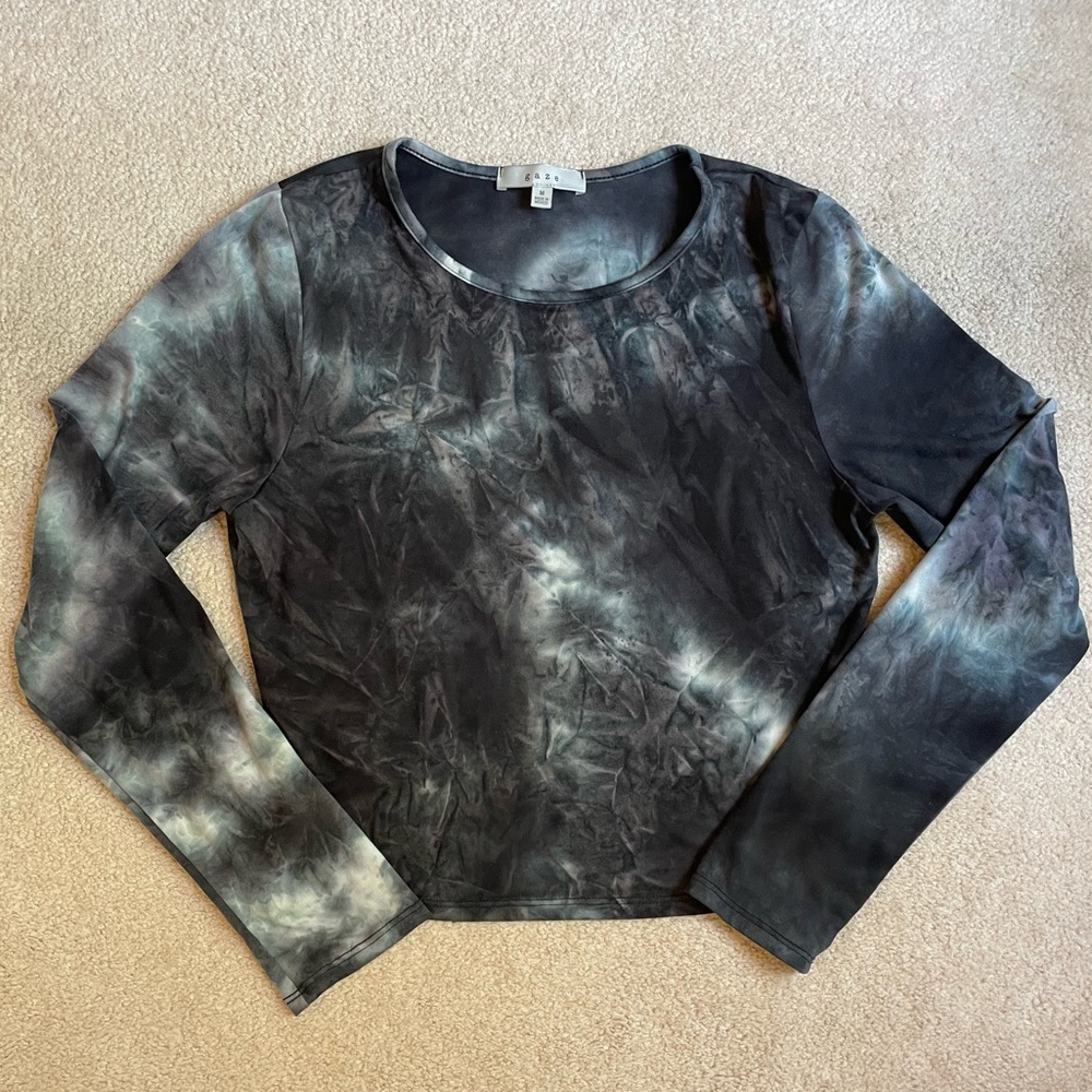 Dark Gray Splatter Long Sleeve Top